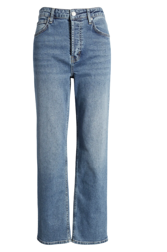 High-Waist Ankle Straight Jeans